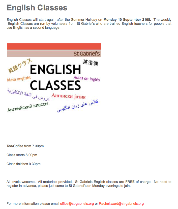 english language classes near me